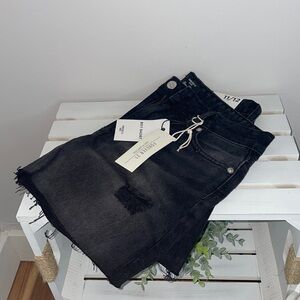 Brand New Kids Forever 21 Black Ripped Jean/Denim Shorts, Boy Short Style